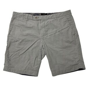Ted Baker Mens Shorts Gray Evisho Slim Fit Chino 9.5" Flat Front Casual Size 38R